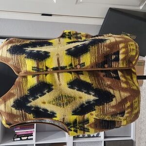 Urban Outfitters Yellow and Black Patterned Vest